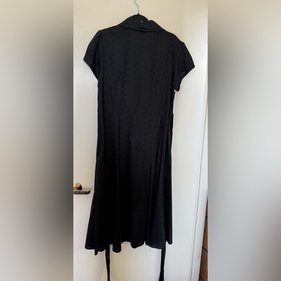 NWOT Lane Bryant Black Midi Eyelet Wrap Dress with Collar in Size 20 - Picture 5 of 9